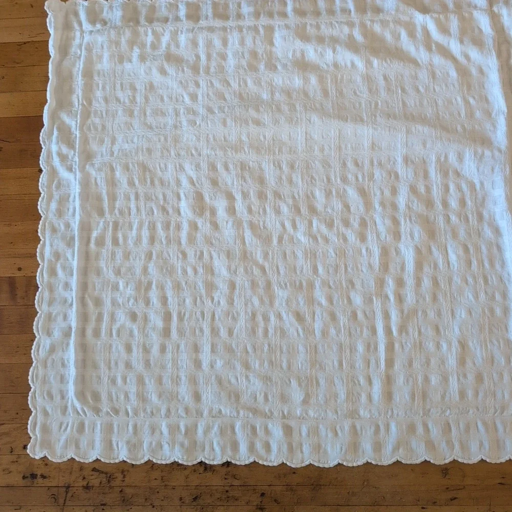 Pratesi basket weave cotton jacquard euro sham with embroidered scallop edge